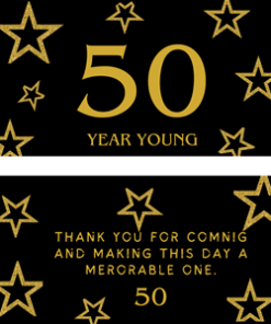 50th Birthday Candy Bar Wrapper Gold