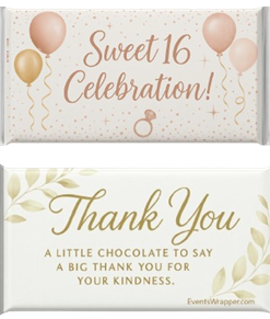 Sweet 16 Candy Bar Wrapper